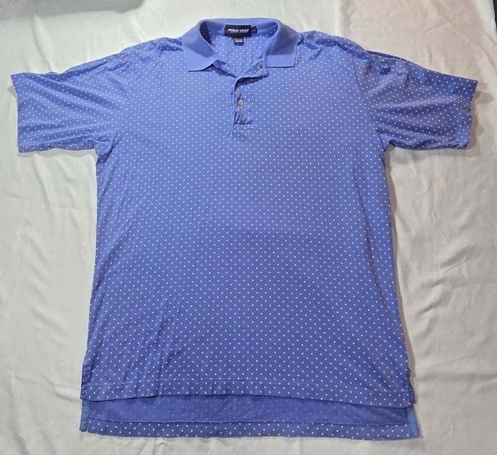 Polo Golf Ralph Lauren Blue Polka Dot Short Sleeve Polo Shirt